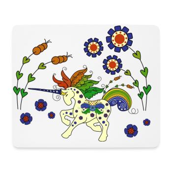 Svensk Enhörning - Swedish Unicorn - Mouse Pad (horizontal) - white - Front