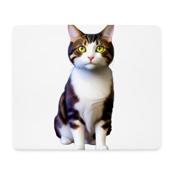 Le chat domestique à poil court vous regarde seul - Tapis de souris (format paysage) - blanc - Devant
