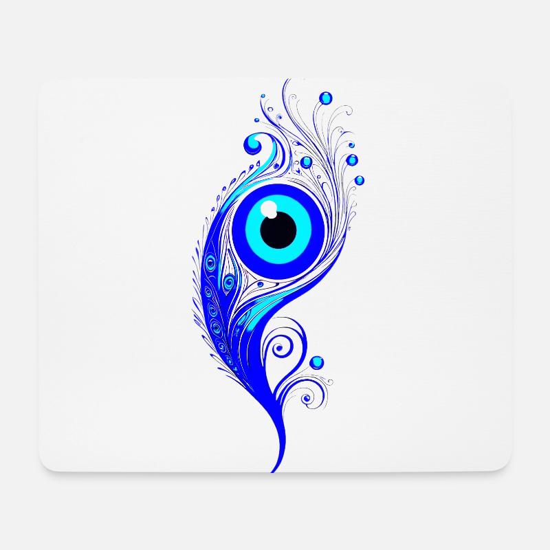 Nazar Pfau - Mousepad (Querformat) - Weiß