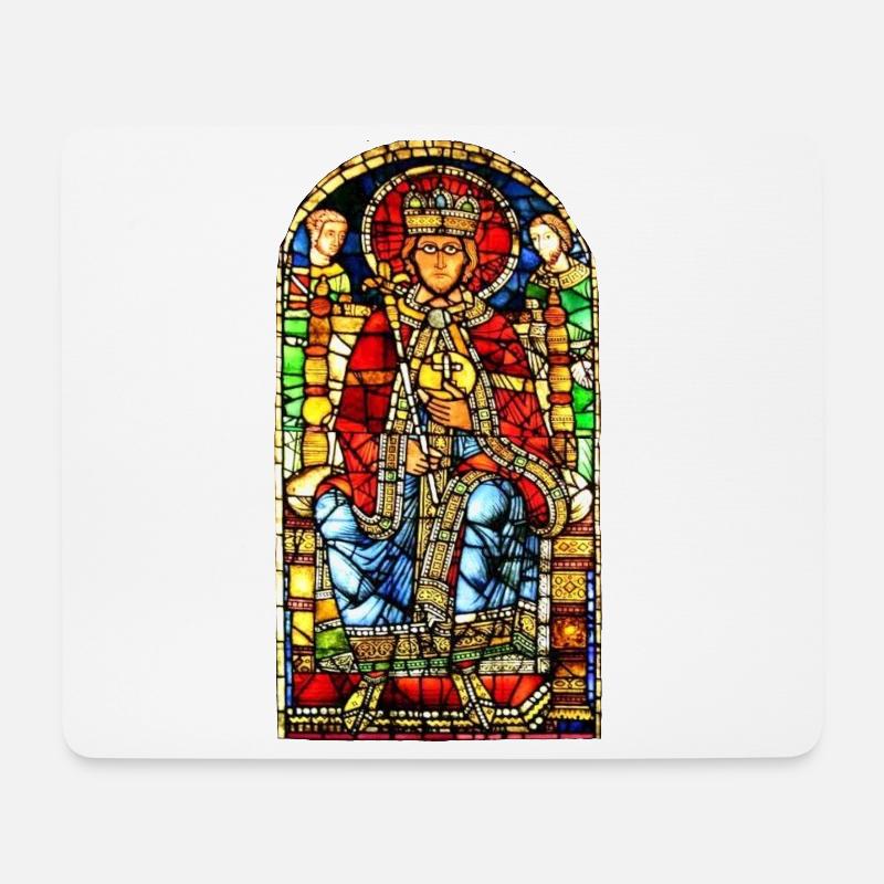 kirchenfenster kathedrale strassburg - Mousepad (Querformat) - Weiß