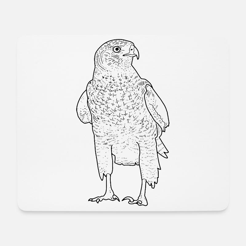 Habicht - Mousepad (Querformat) - Weiß