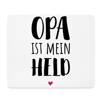 Opa ist mein Held / Opa ist der Beste - Mousepad (Querformat) - Weiß - Vorne