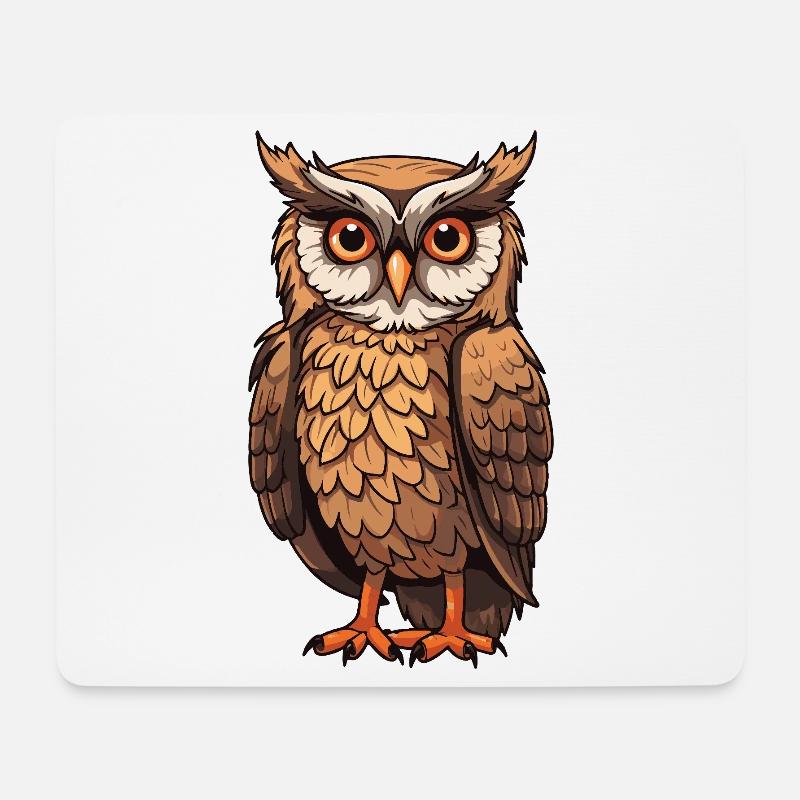 Eule Tier - Mousepad (Querformat) - Weiß
