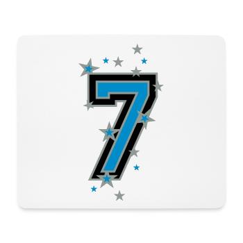 Mit Sterne verzierte Nummer Sieben - Mousepad (Querformat) - Weiß - Vorne