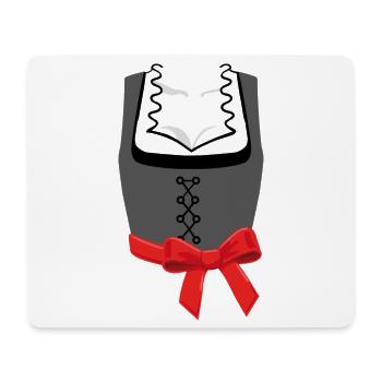 Bayerische Dirndl-Korsage mit roter Schleife links - Mousepad (Querformat) - Weiß - Vorne