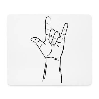Handgeste ich liebe dich / ich liebe dich - Mousepad (Querformat) - Weiß - Vorne