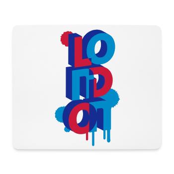 Londres en lettres 3D - Tapis de souris (format paysage) - blanc - Devant