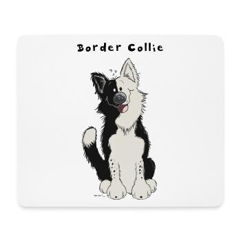 Border Collie comique - Tapis de souris (format paysage) - blanc - Devant