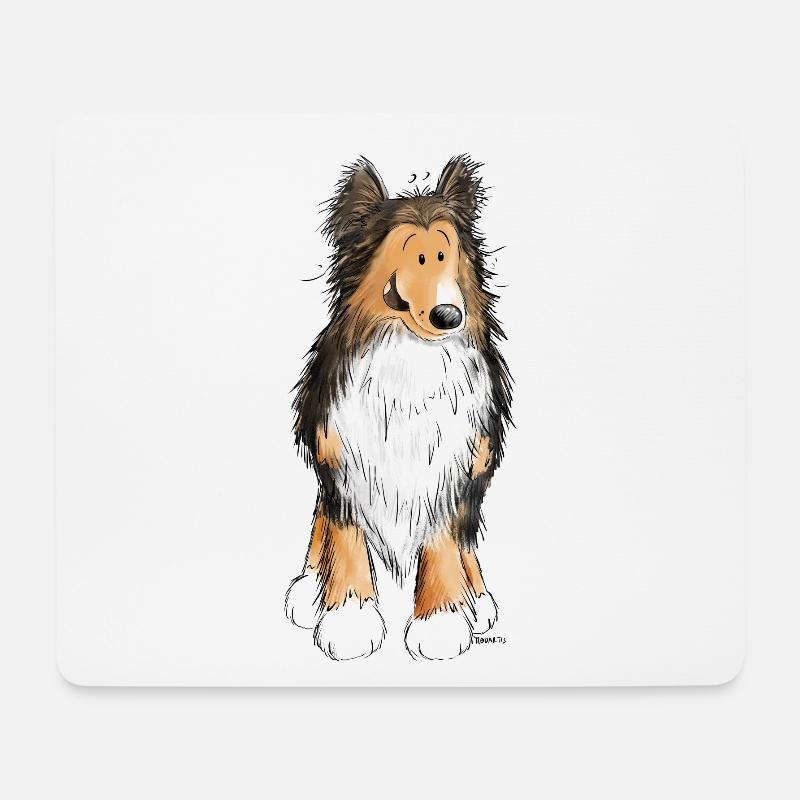 Kleiner Sheltie I Shelties I Hunde Comic - Mousepad (Querformat) - Weiß