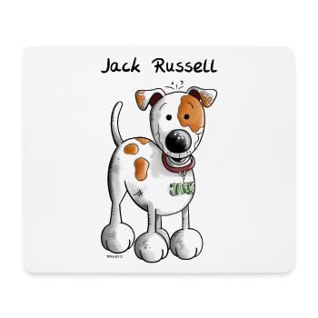 Jack Russell Terrier - Tapis de souris (format paysage) - blanc - Devant
