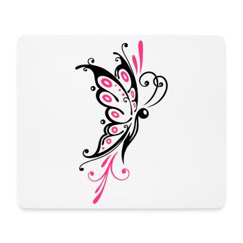 Papillon filigrané, ailes, tatouage tribal - Tapis de souris (format paysage) - blanc - Devant