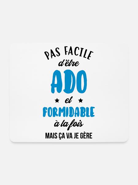 adolescent / enfant / ado / adolescente - Tapis de souris (format paysage) - blanc