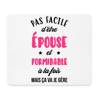 Epouse - Mariée - Mariage - Couple - Amour - Mouse Pad (horizontal) - white - Front