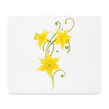 Filigree Daffodils Flowers. Spring, Easter. - Mouse Pad (horizontal) - white - Front