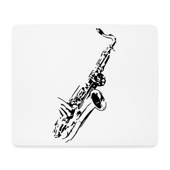 Saxophone instrument de musique musicien orchestre cor * - Tapis de souris (format paysage) - blanc - Devant
