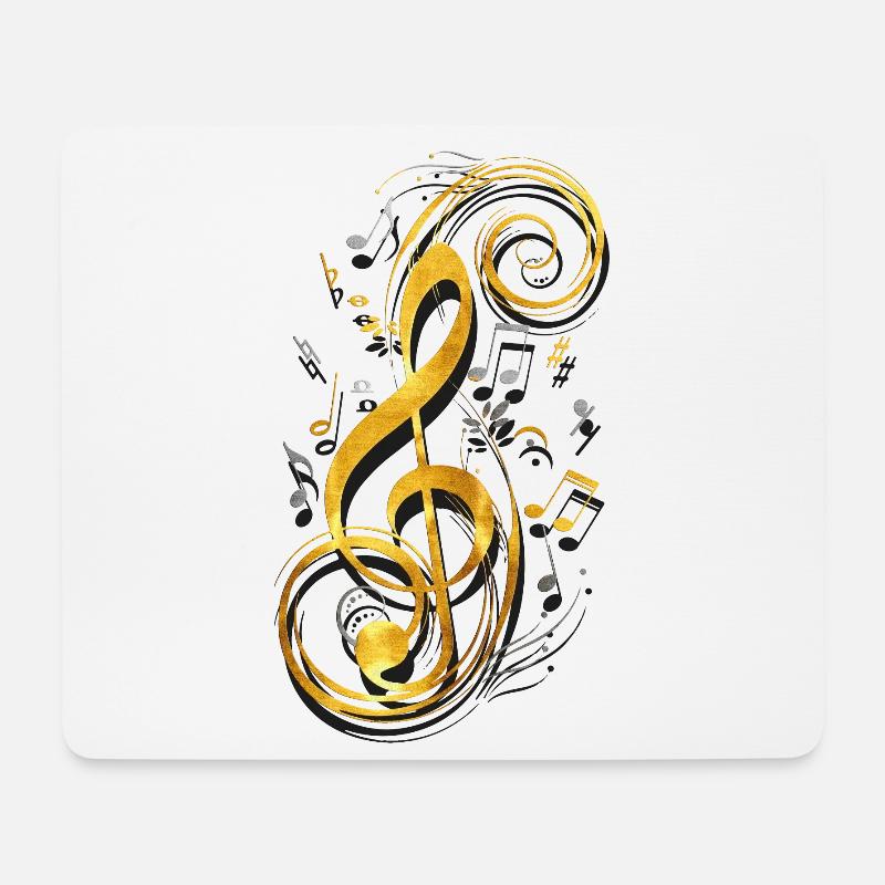 Musiknote - Musikschlüssel - Notenschlüssel - Note - Mousepad (Querformat) - Weiß