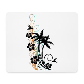 Palmen Hibiskus Kolibri - Mousepad (Querformat) - Weiß - Vorne