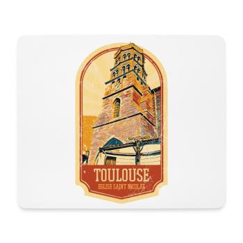 Badge retro, Toulouse France est ma ville natale - Tapis de souris (format paysage) - blanc - Devant