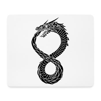 Schwarzer unendlicher Drache - Mousepad (Querformat) - Weiß - Vorne