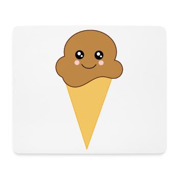 Glace Kawaii Chocolat Kawaii Glace Kawaii - Tapis de souris (format paysage) - blanc - Devant