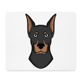 Doberman Head Dog Dog Propriétaire Cadeau - Tapis de souris (format paysage) - blanc - Devant