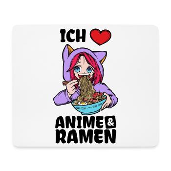 Herz Ramen Statement Comic Ich Liebe Anime Manga - Mousepad (Querformat) - Weiß - Vorne