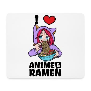 Ich Liebe Anime Ramen Herz Manga Japan Animation - Mousepad (Querformat) - Weiß - Vorne