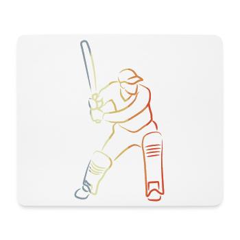 Joueur de cricket vintage - Tapis de souris (format paysage) - blanc - Devant