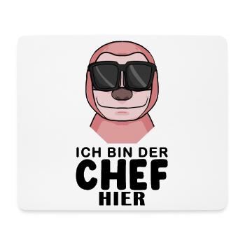 Chef Spruch mit Faultier Motiv - Mousepad (Querformat) - Weiß - Vorne