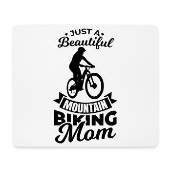 Mountainbiking Mutter - Mousepad (Querformat) - Weiß - Vorne
