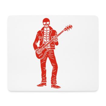 Gitarrist Skelett (Rot) - Mousepad (Querformat) - Weiß - Vorne