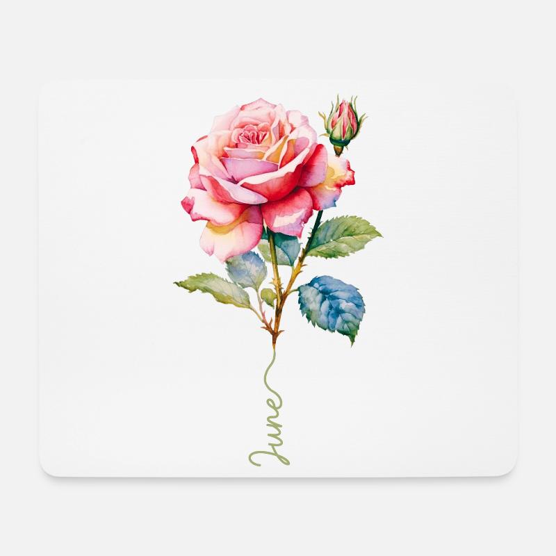 Rosa lackiert mit lebendigen Details - Mousepad (Querformat) - Weiß
