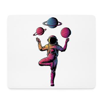Vintage Lotus Meditating Astronaut Zen Yoga Planet - Mousepad (Querformat) - Weiß - Vorne