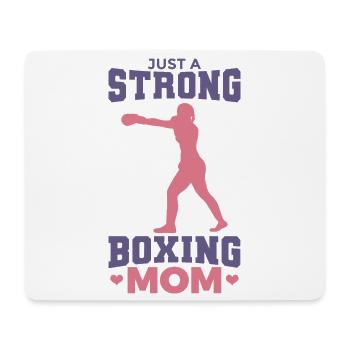Just a strong boxer mom - Mouse Pad (horizontal) - white - Front