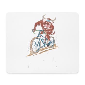 Bull Riding Bike Adventure Design - Mouse Pad (horizontal) - white - Front