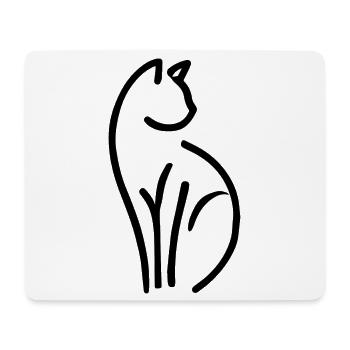 Cat minimalist - Mouse Pad (horizontal) - white - Front