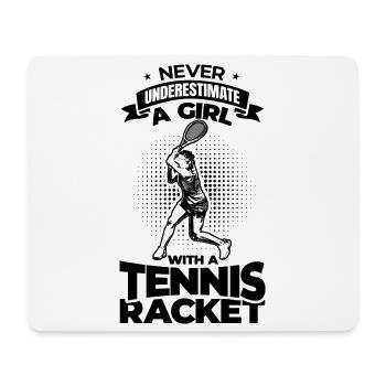 Never Underestimate A Tennis Girl - Mousepad (Querformat) - Weiß - Vorne