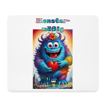 Monstermäßig lieb dich hab Lieblingsmensch Liebe - Mousepad (Querformat) - Weiß - Vorne