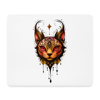 Ornamental elegance: Portrait of a cat. - Mouse Pad (horizontal) - white - Front