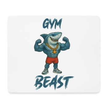 shark-comic-bodybuilder-gym - Mouse Pad (horizontal) - white - Front