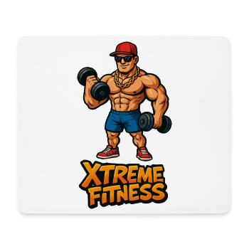 Xtreme Fitness Bodybuilder Design - Mousepad (Querformat) - Weiß - Vorne