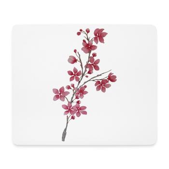 Kirschzweig - Mousepad (Querformat) - Weiß - Vorne