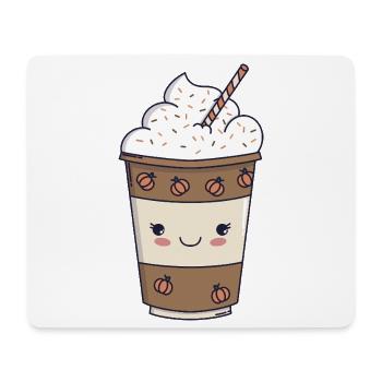 Pumpkin Spice Latte – Kawaii Fall 🍂☕ - Mouse Pad (horizontal) - white - Front