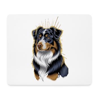 Australian Shepherd Portrait Artwork - Mouse Pad (horizontal) - white - Front