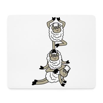 Tired_Sad_Sleepy_Sheep_Yoga_Meditating_5 - Mouse Pad (horizontal) - white - Front
