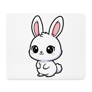 Sweet kawaii Rabbit Cartoon - Mouse Pad (horizontal) - white - Front