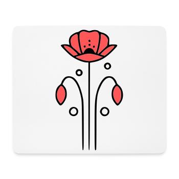 Poppy Poppies Minimalist Line Art 7 - Mouse Pad (horizontal) - white - Front