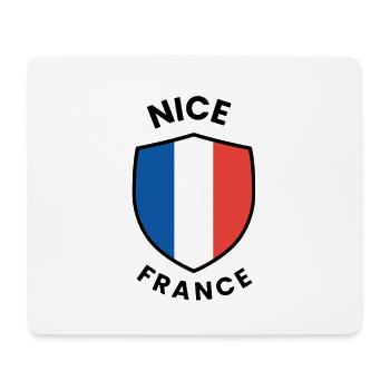 Nizza-Frankreich-Schild mit französischer Flagge - Mousepad (Querformat) - Weiß - Vorne