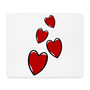 Herzen Symbol - Mousepad (Querformat) - Weiß - Vorne