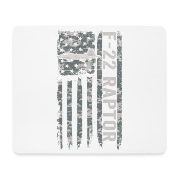 F-22 Raptor American Flag Military Camouflage F22 - Mouse Pad (horizontal) - white - Front